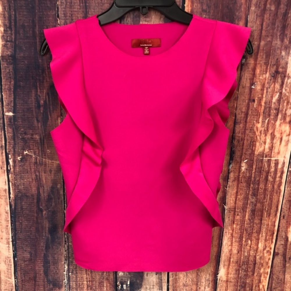 Sleeveless Ruffle Shell Top - Pink